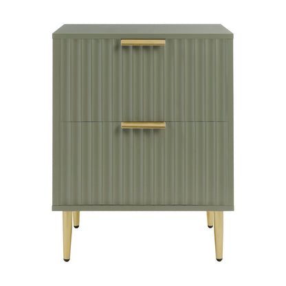 Evie 2 Drawer Bedside Table - Vetiver - DUSK