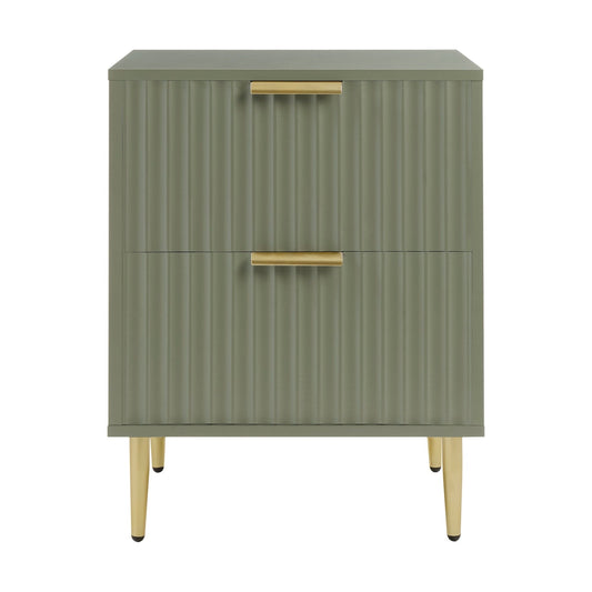 Evie 2 Drawer Bedside Table - Vetiver - DUSK