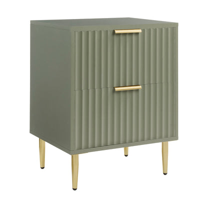 Evie 2 Drawer Bedside Table - Vetiver - DUSK