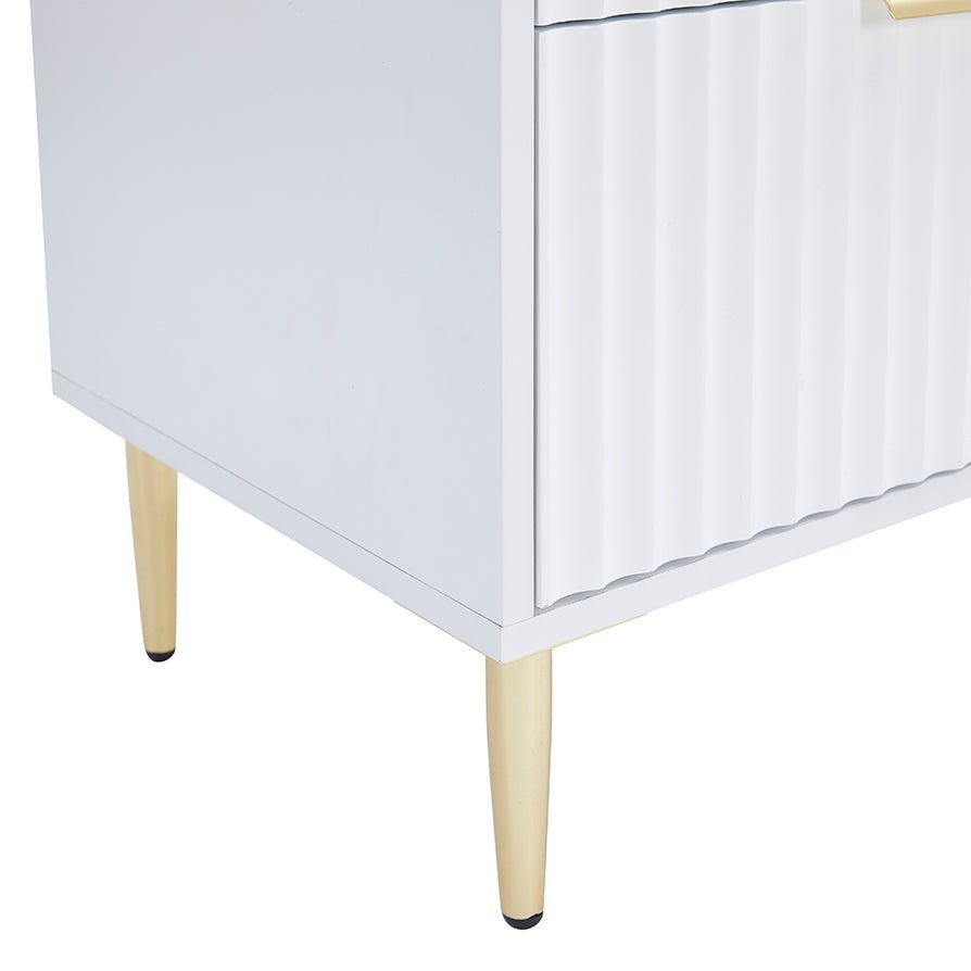 Evie 2 Drawer Bedside Table - Warm White - DUSK