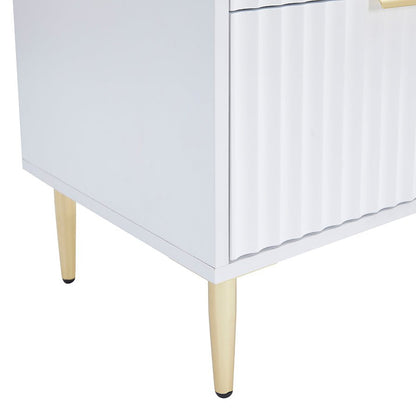 Evie 2 Drawer Bedside Table - Warm White - DUSK
