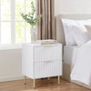 Evie 2 Drawer Bedside Table - Warm White - DUSK