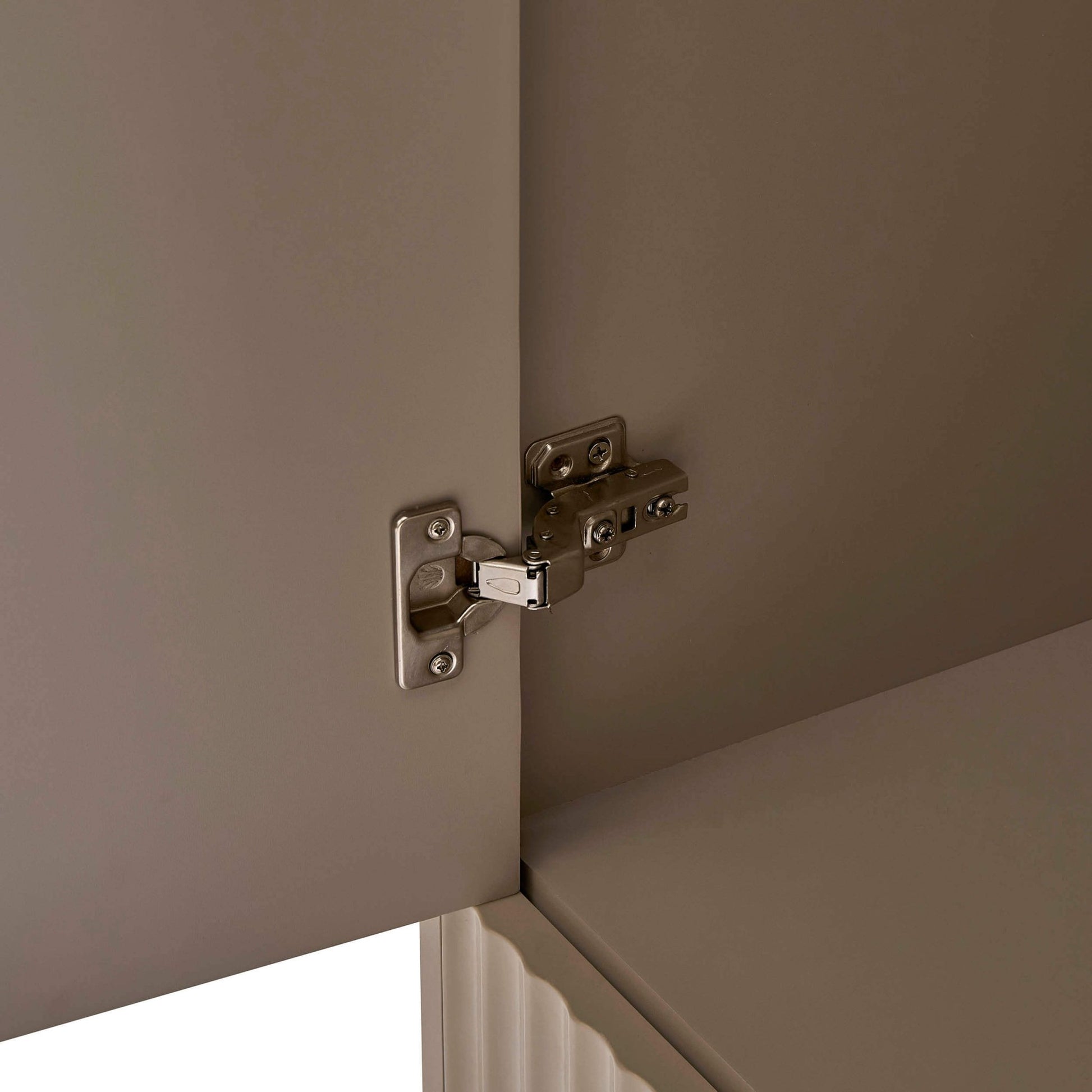 Evie 3 Door Wardrobe with Drawers - Taupe - DUSK