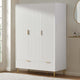Evie 3 Door Wardrobe with Drawers - Warm White - DUSK