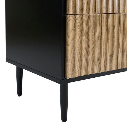 Evie 3 Drawer Chest - Black/Wood Effect - DUSK