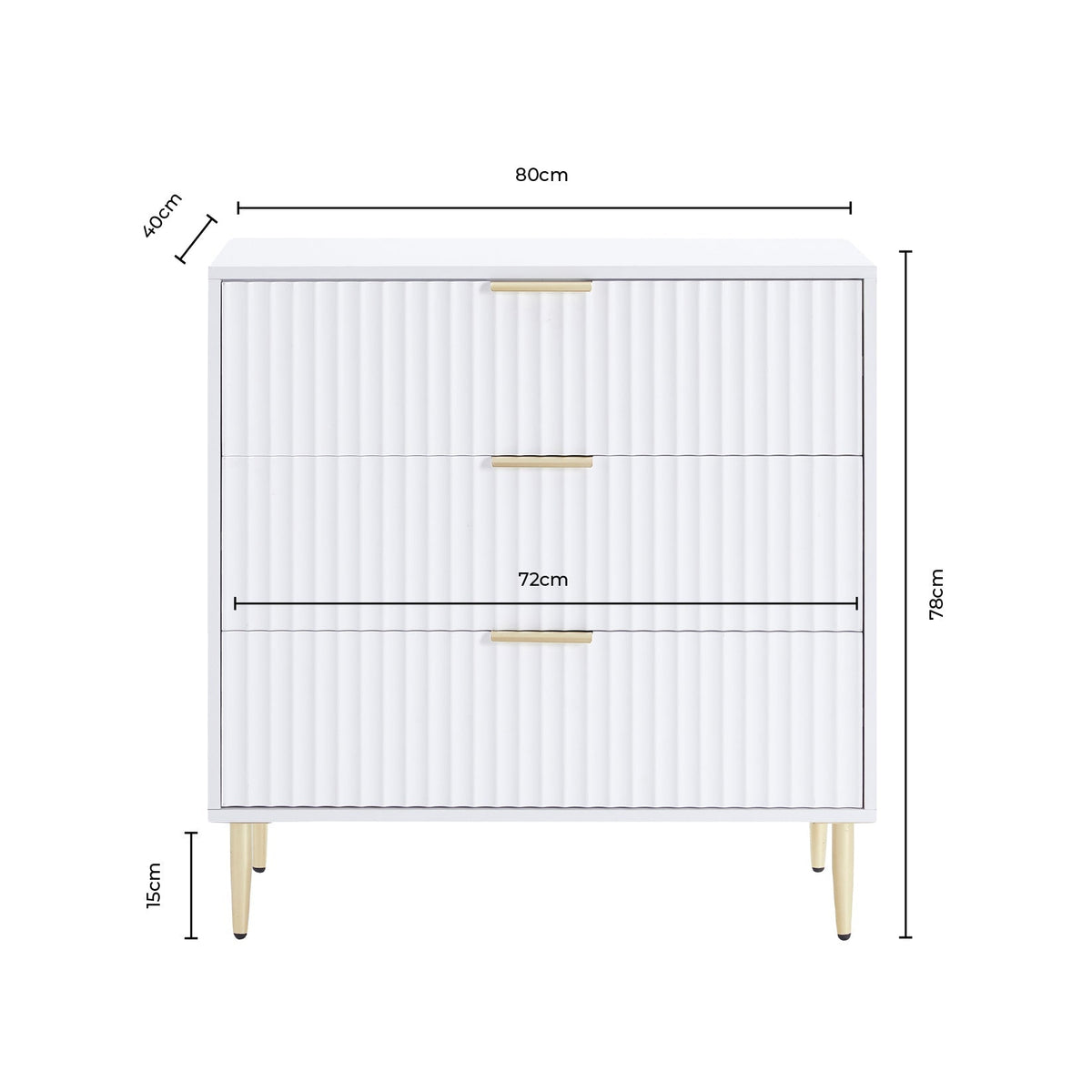 Evie 3 Drawer Chest - Taupe - DUSK