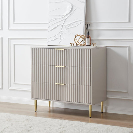 Evie 3 Drawer Chest - Taupe - DUSK