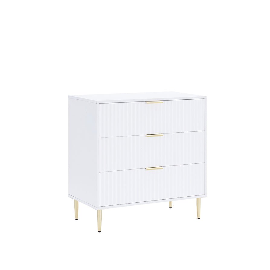 Evie 3 Drawer Chest - Warm White - DUSK