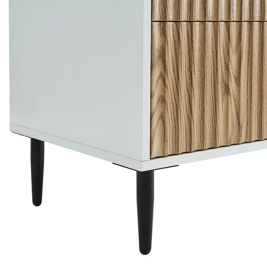 Evie 3 Drawer Chest - White/Wood Effect - DUSK