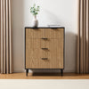 Evie 5 Drawer Chest - Black/Wood Effect - DUSK