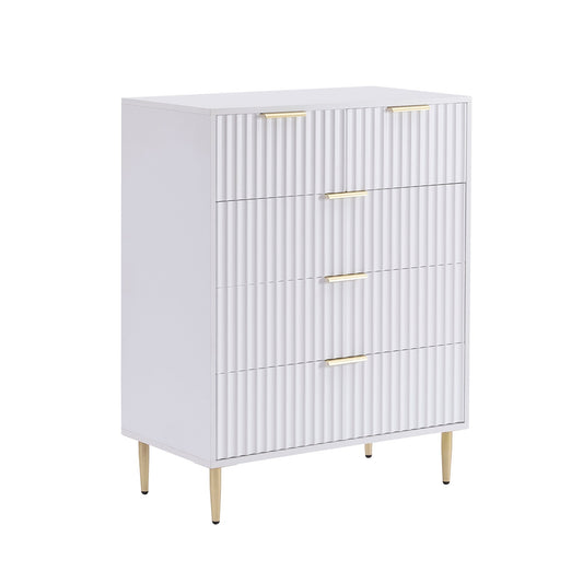 Evie 5 Drawer Chest - Warm White - DUSK