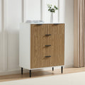 Evie 5 Drawer Chest - White/Wood Effect - DUSK