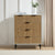 Evie 5 Drawer Chest - White/Wood Effect - DUSK