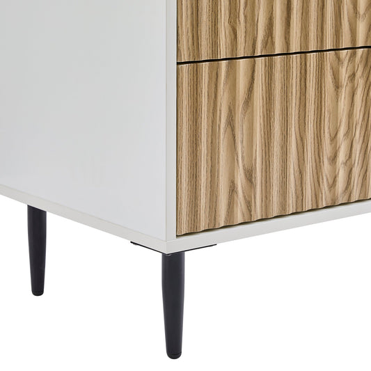 Evie 5 Drawer Chest - White/Wood Effect - DUSK