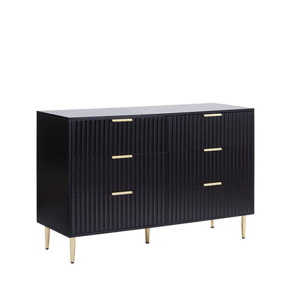 Evie 6 Drawer Chest - Black - DUSK