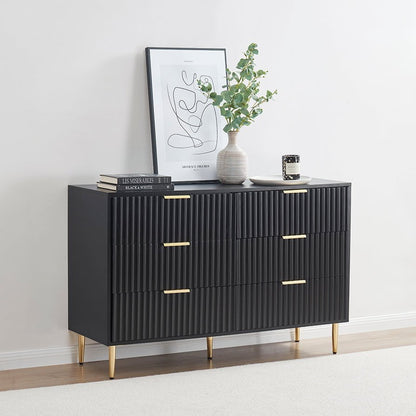 Evie 6 Drawer Chest - Black - DUSK