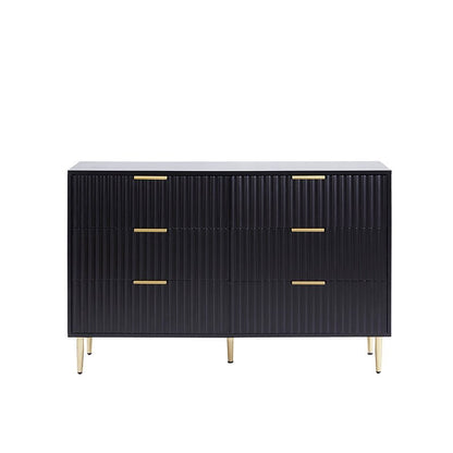 Evie 6 Drawer Chest - Black - DUSK