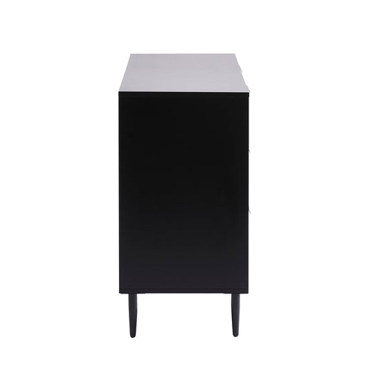 Evie 6 Drawer Chest - Black/Wood Effect - DUSK