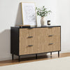 Evie 6 Drawer Chest - Black/Wood Effect - DUSK