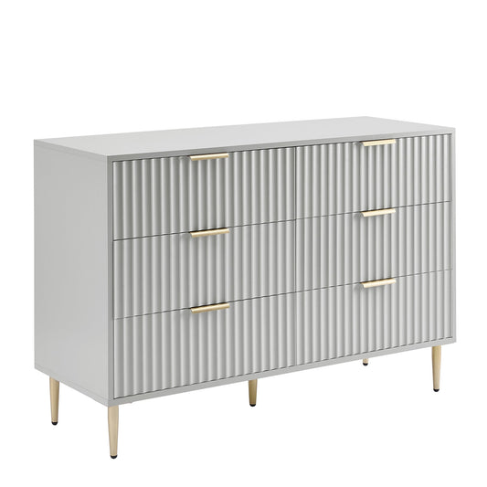 Evie 6 Drawer Chest - Grey - DUSK