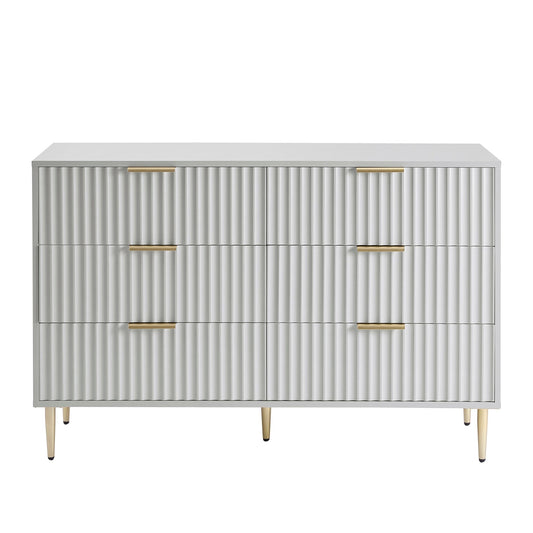 Evie 6 Drawer Chest - Grey - DUSK