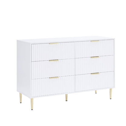 Evie 6 Drawer Chest - Warm White - DUSK
