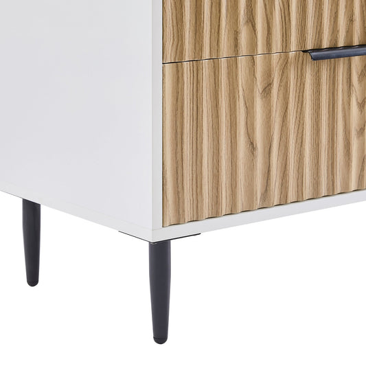 Evie 6 Drawer Chest - White/Wood Effect - DUSK