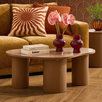 Evie Irregular Coffee Table - Caramel - DUSK