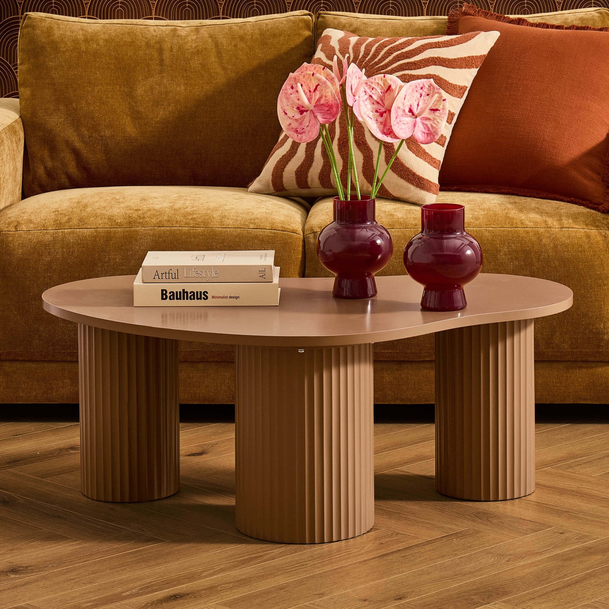 Evie Irregular Coffee Table - Caramel - DUSK