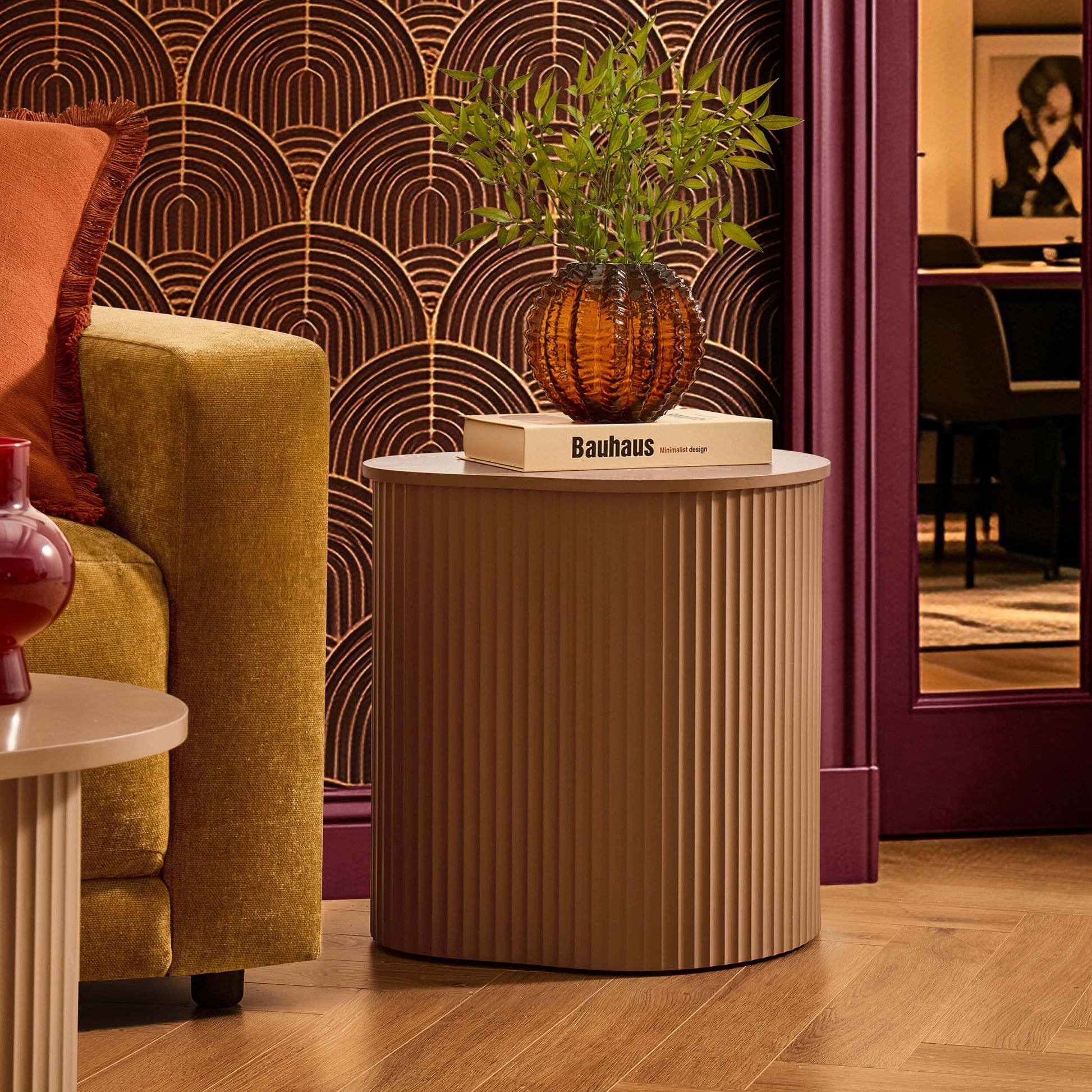 Evie Irregular Side Table - Caramel - DUSK