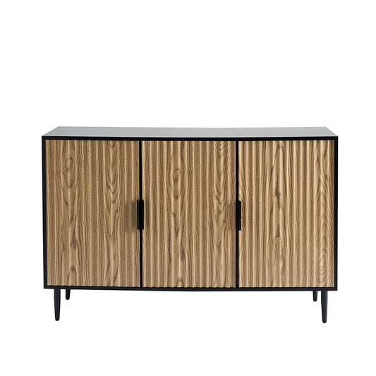 Evie Large Sideboard - Black/Wood Effect - DUSK