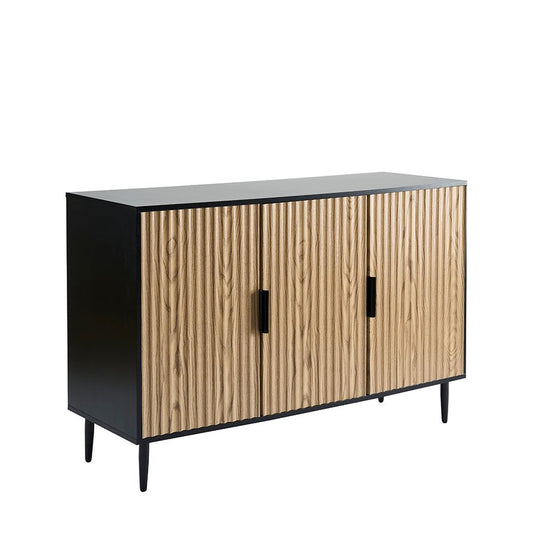 Evie Large Sideboard - Black/Wood Effect - DUSK