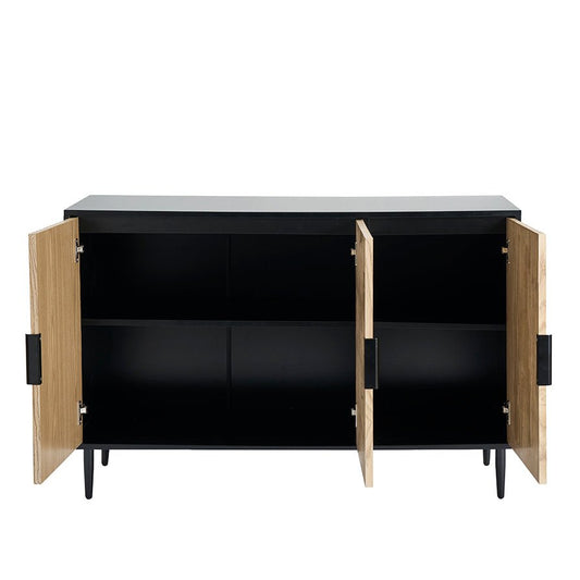 Evie Large Sideboard - Black/Wood Effect - DUSK