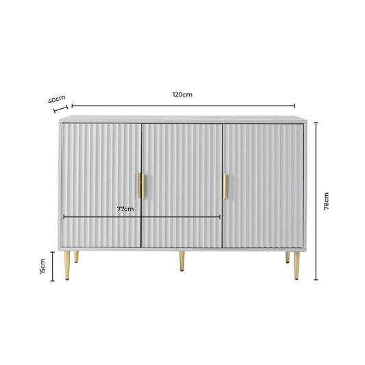 Evie Large Sideboard - Grey - DUSK