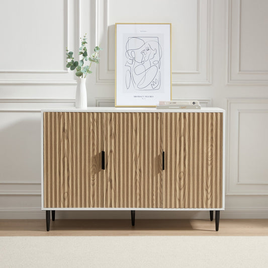 Evie Large Sideboard - White/Wood Effect - DUSK