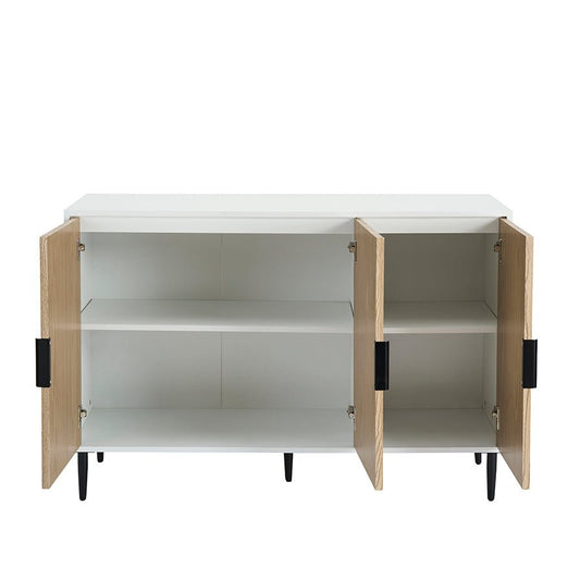 Evie Large Sideboard - White/Wood Effect - DUSK