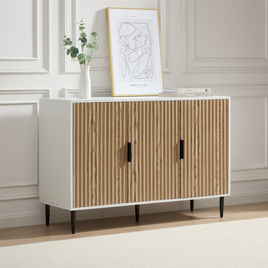 Evie Large Sideboard - White/Wood Effect - DUSK