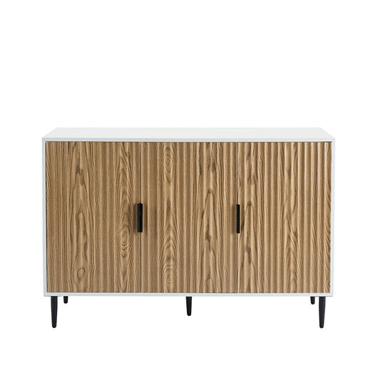 Evie Large Sideboard - White/Wood Effect - DUSK