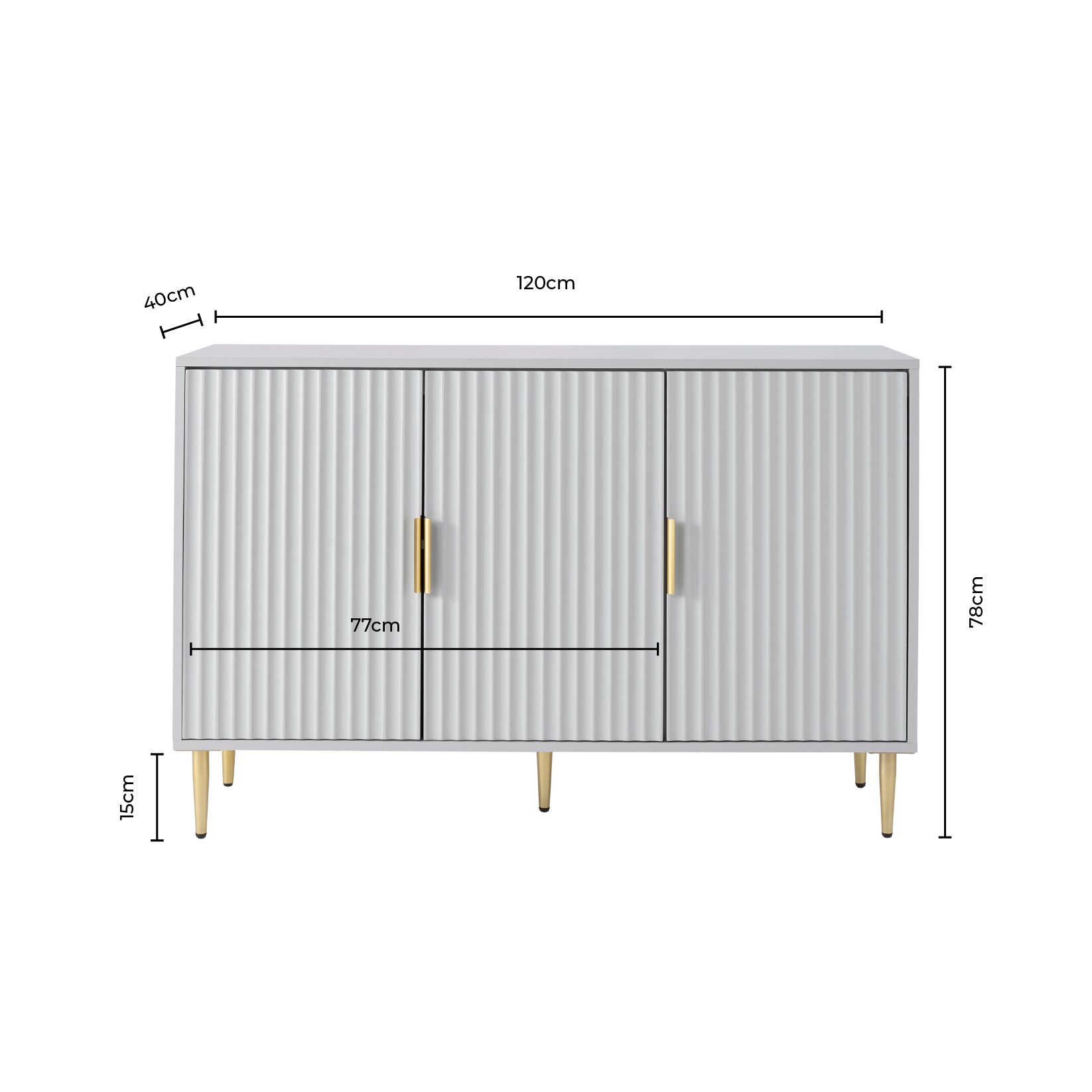 Evie Large Sideboard - White/Wood Effect - DUSK