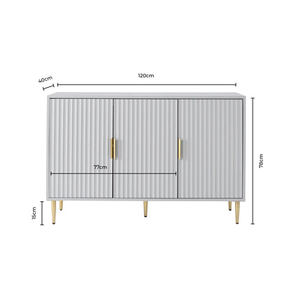 Evie Large Sideboard - White/Wood Effect - DUSK