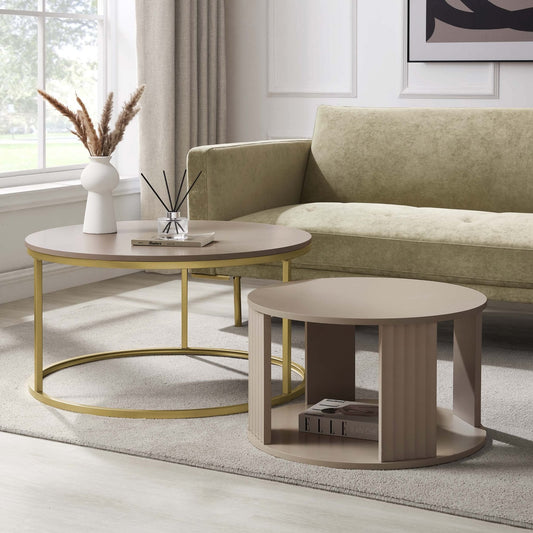 Evie Nesting Coffee Table - Taupe - DUSK