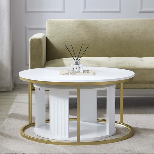 Evie Nesting Coffee Table - Warm White - DUSK