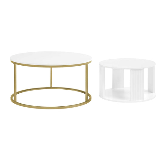 Evie Nesting Coffee Table - Warm White - DUSK