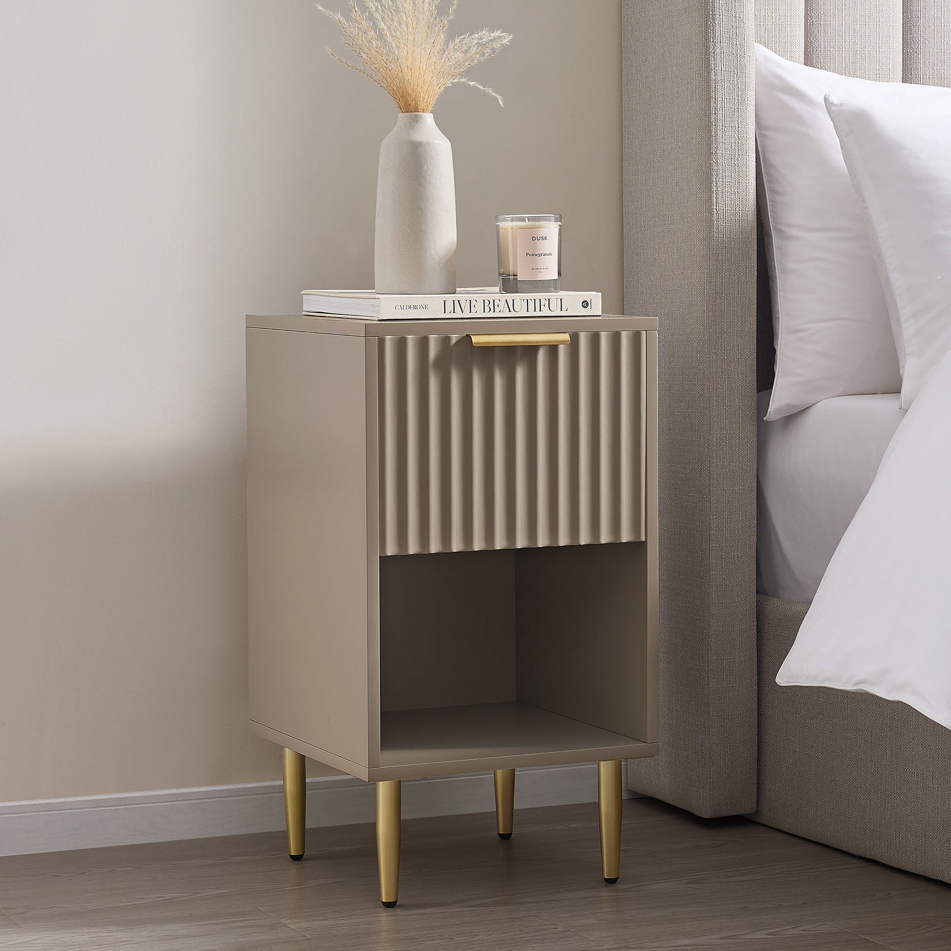 Evie Nightstand - Taupe - DUSK