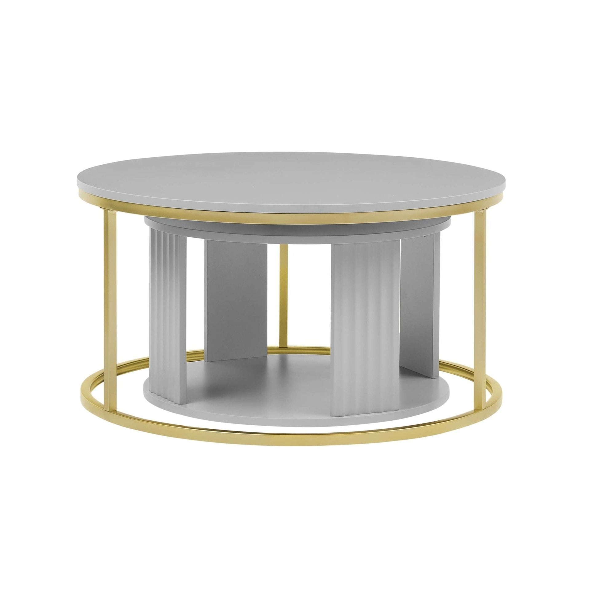Evie Round Nesting Coffee Table - Grey - DUSK