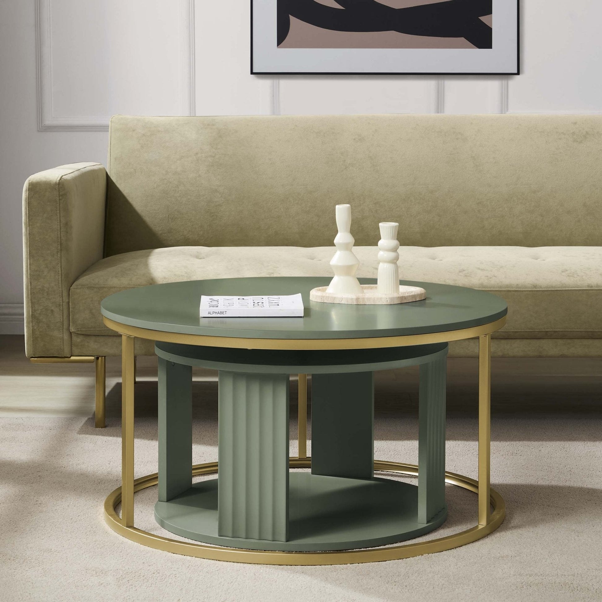 Evie Round Nesting Coffee Table - Vetiver - DUSK