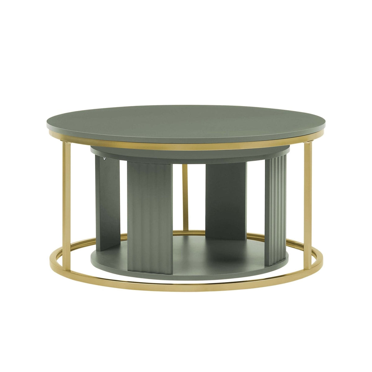 Evie Round Nesting Coffee Table - Vetiver - DUSK