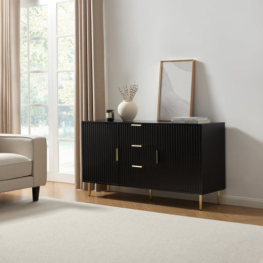 Evie Sideboard with Drawers - Black - DUSK