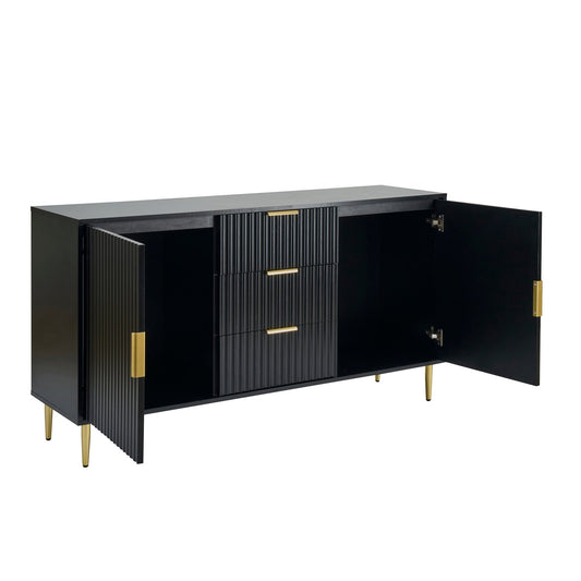 Evie Sideboard with Drawers - Black - DUSK