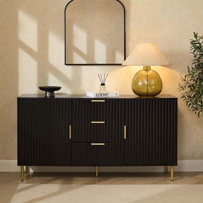 Evie Sideboard with Drawers - Black - DUSK